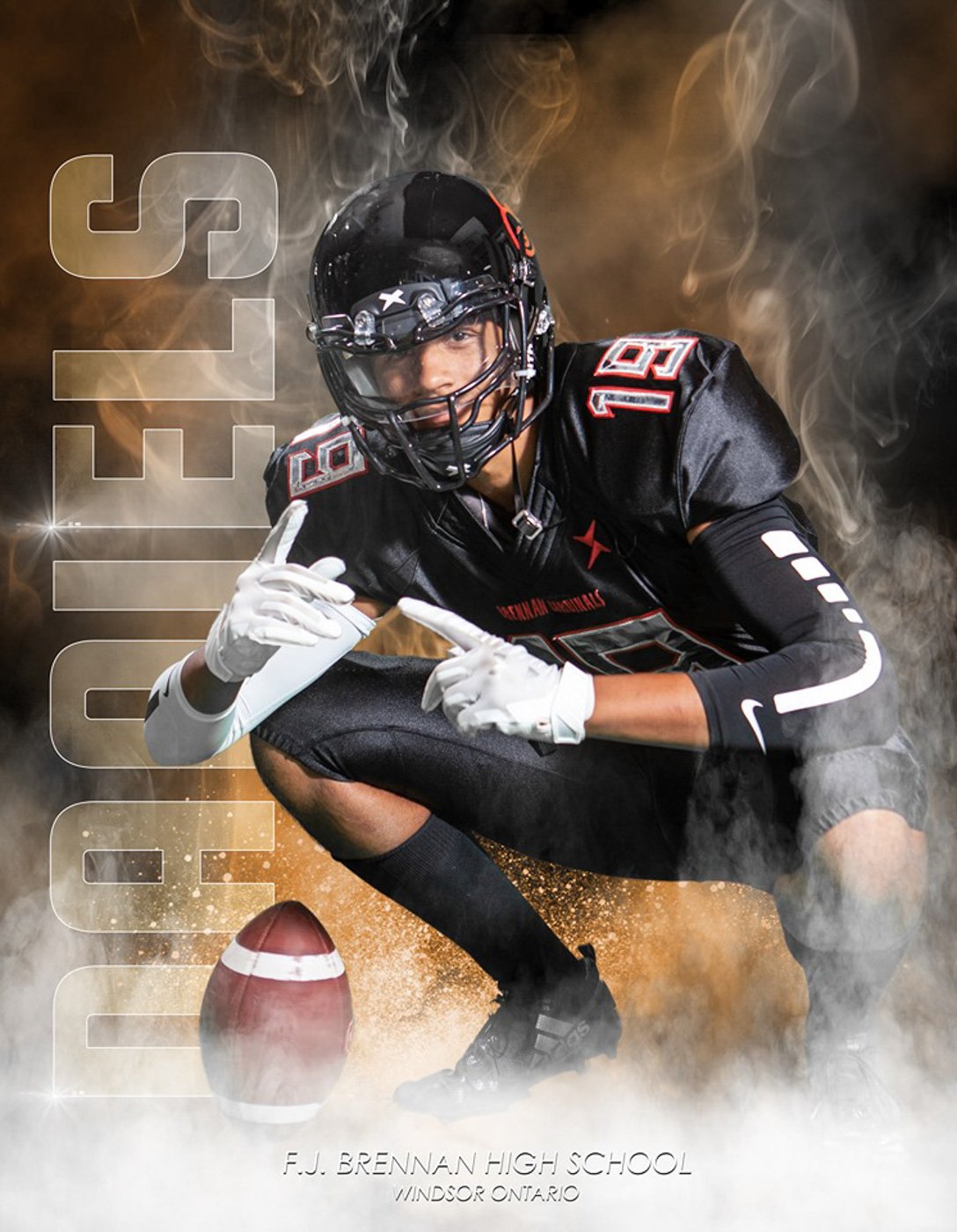 Finished DraftPics football portrait